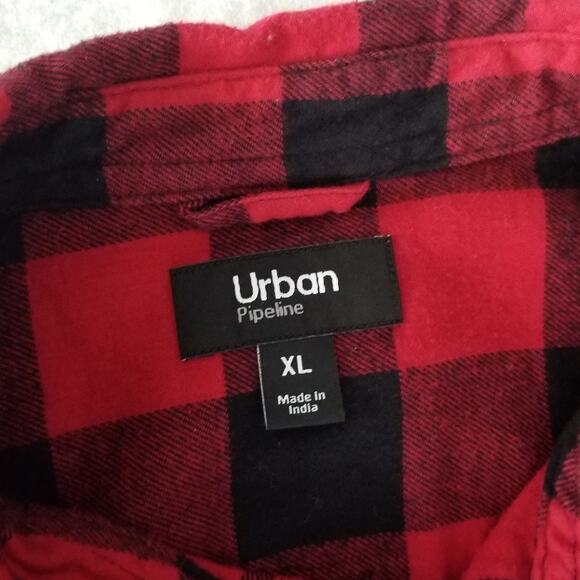 Urban Pipeline Long Sleeve Buffalo Check Plaid Button Down Shirt, Youth XL - Picture 3 of 6